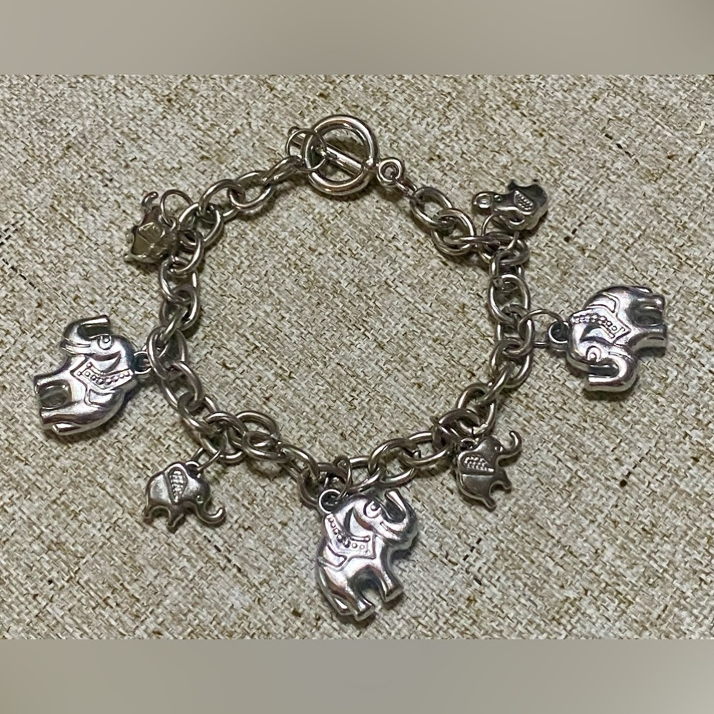 Silver Elephant Charm Bracelet